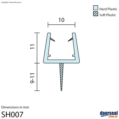 SH007 Shower Screen Seal (10mm glass)